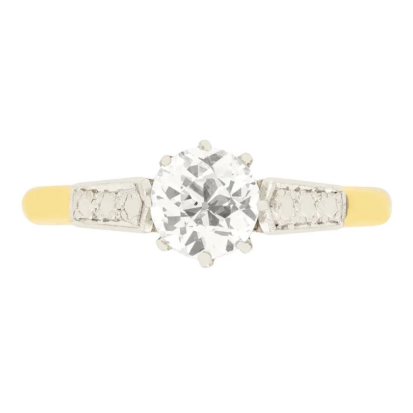 Edwardian 0.86ct Diamond Solitaire Ring, c.1910s