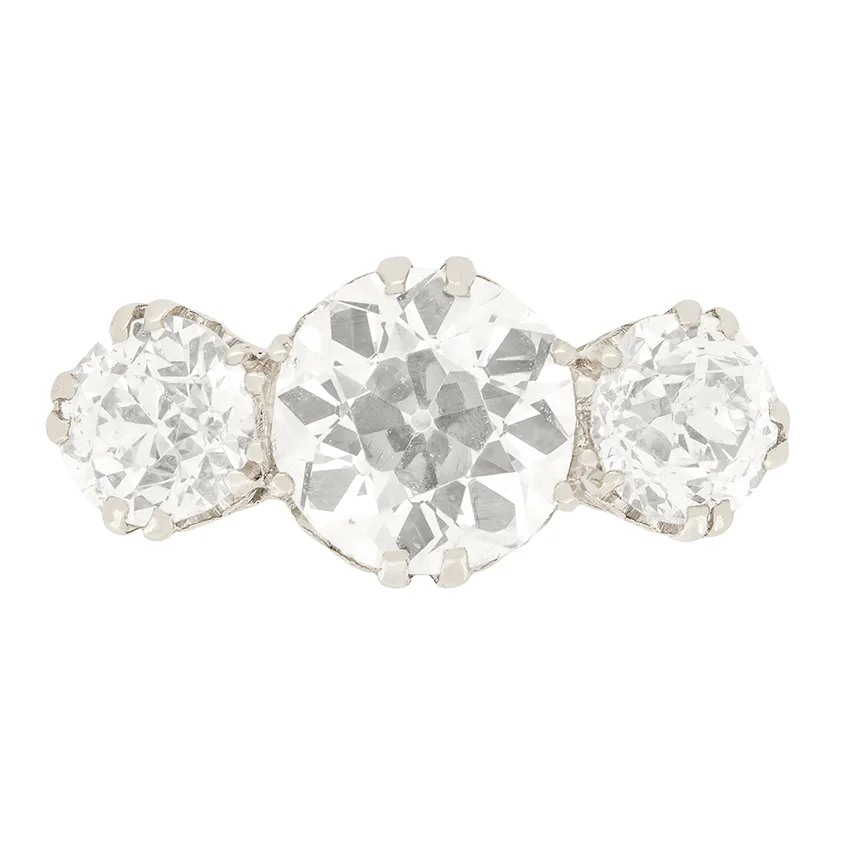 Edwardian 3.50ct Diamond Three Stone Ring, c.1915