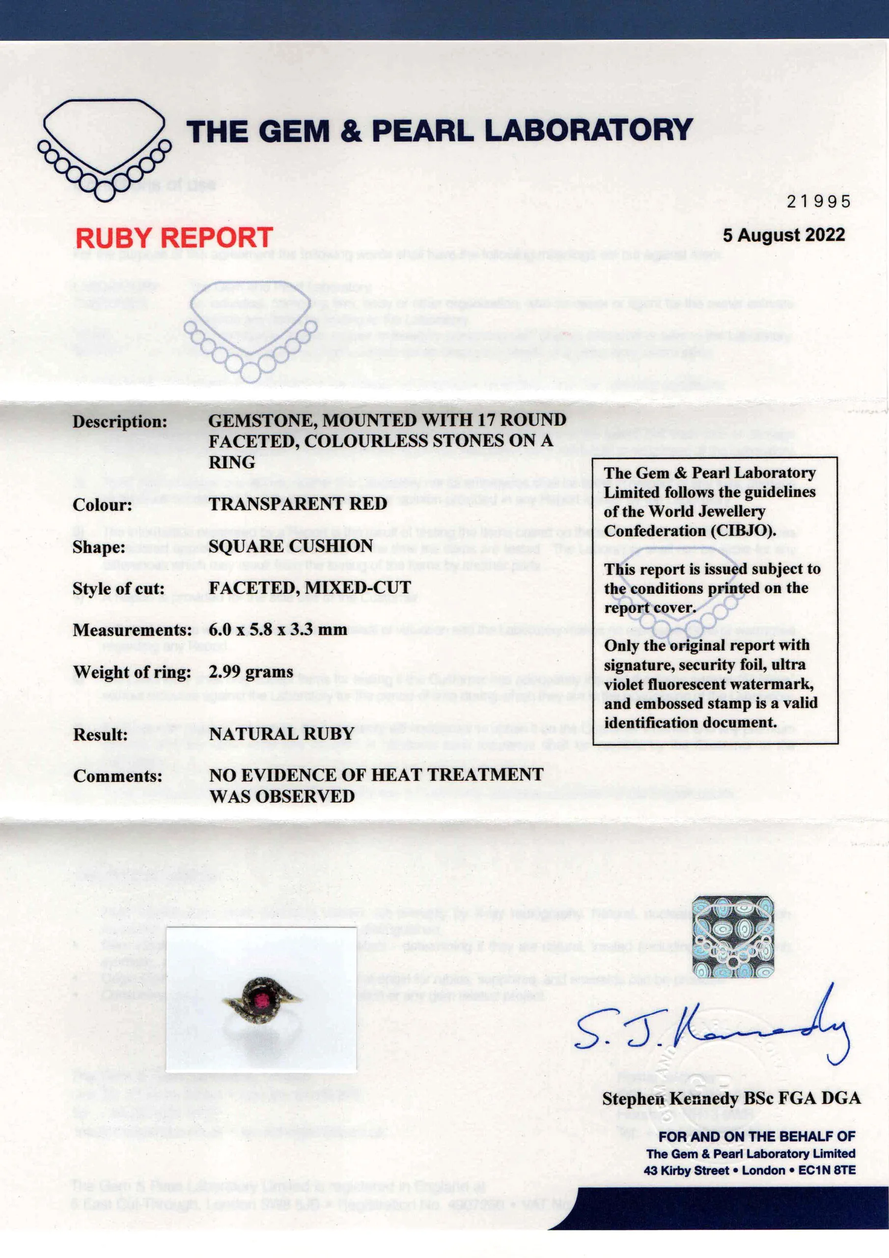 S3346 Gem&Pearl Lab Cert