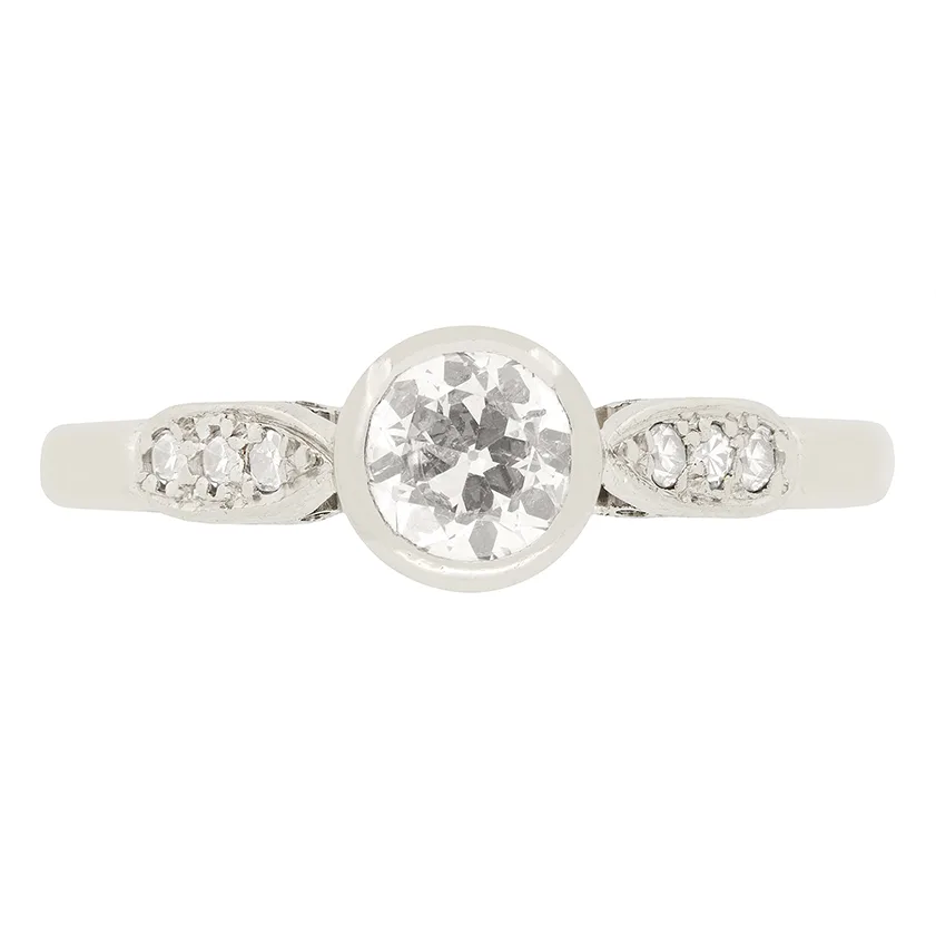 Art Deco 0.65ct Diamond Solitaire Ring, c.1920s