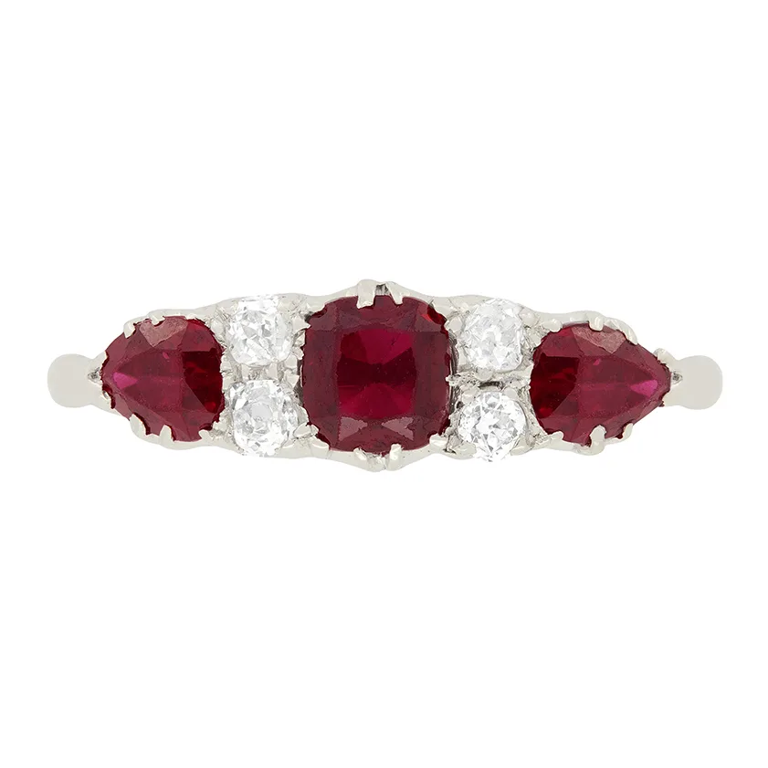 Art Deco 1.00ct Ruby and Diamond Ring, c.1920s