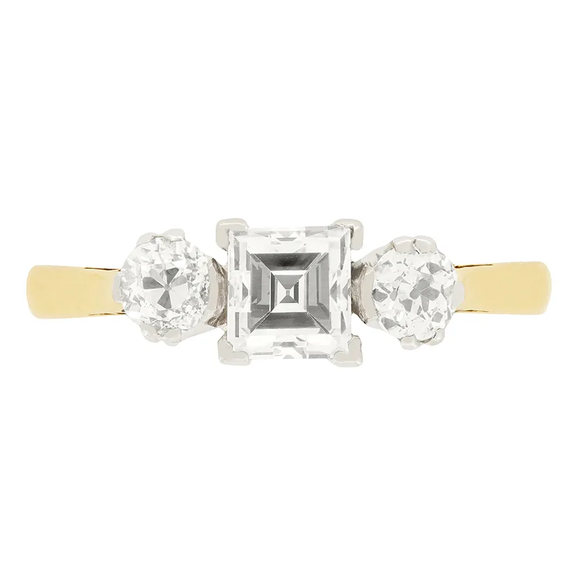 Edwardian 1.20ct Three Stone Diamond Ring, c.1910s