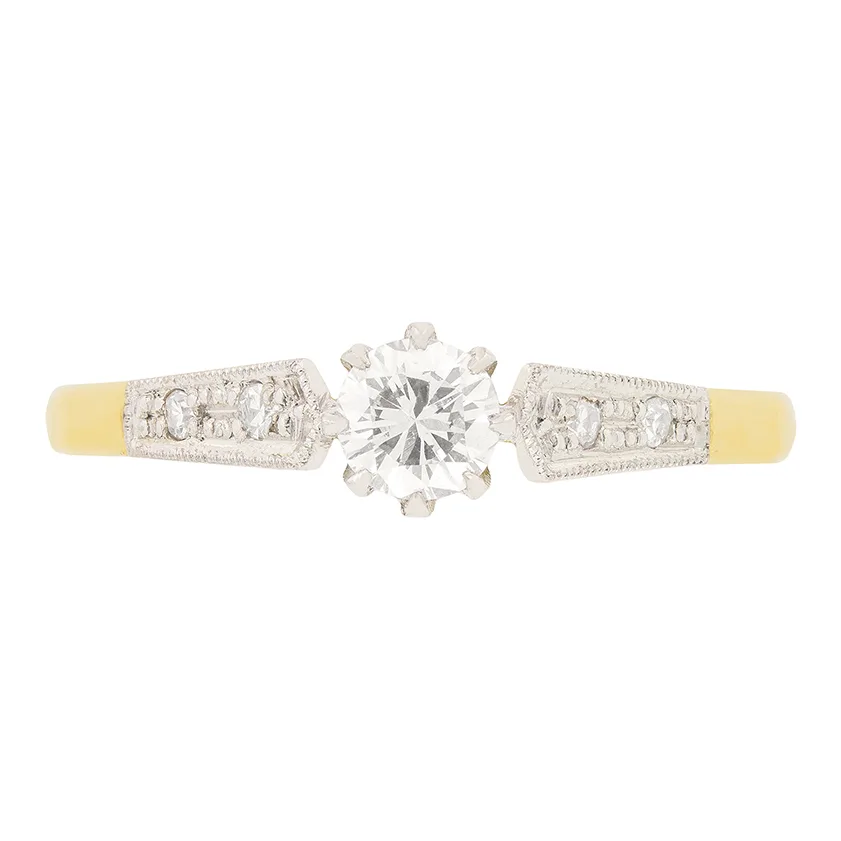 Vintage 0.40ct Diamond Solitaire Ring, c.1950s