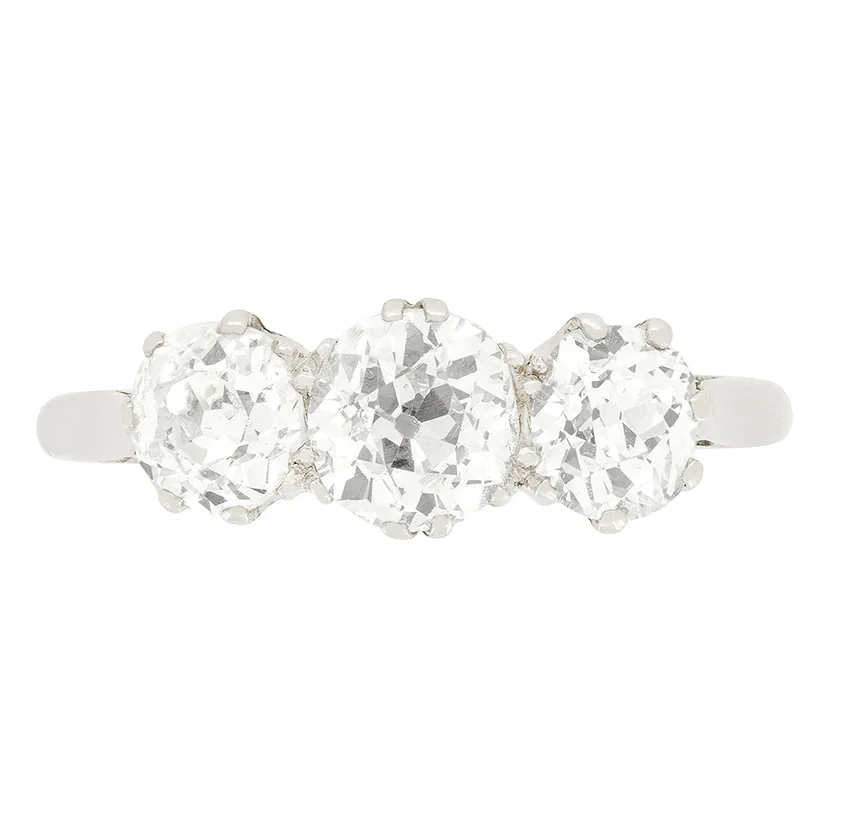 Art Deco 1.70ct Three Stone Ring, c.1920s
