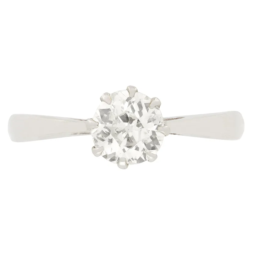 Art Deco 0.81ct Diamond Solitaire Ring, c.1920s