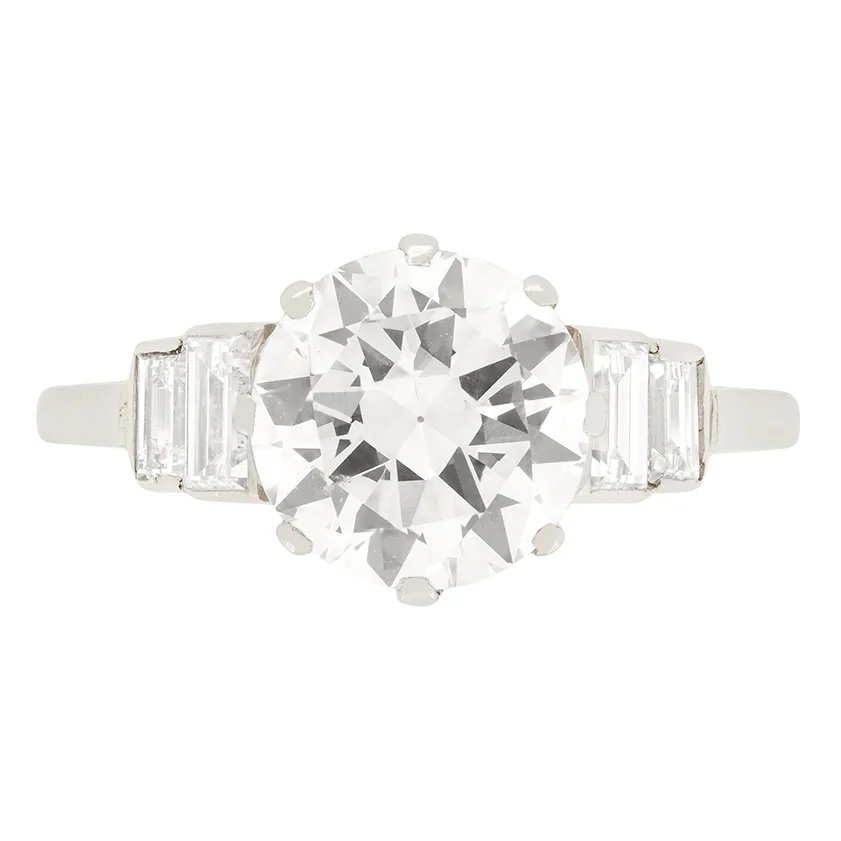 Late Deco 2.25ct Diamond Solitaire Ring, c.1930s