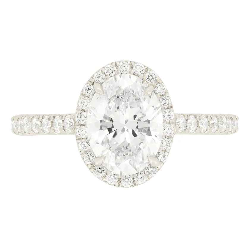 Tiffany & Co. Soleste Oval 1.14ct Diamond Halo Ring