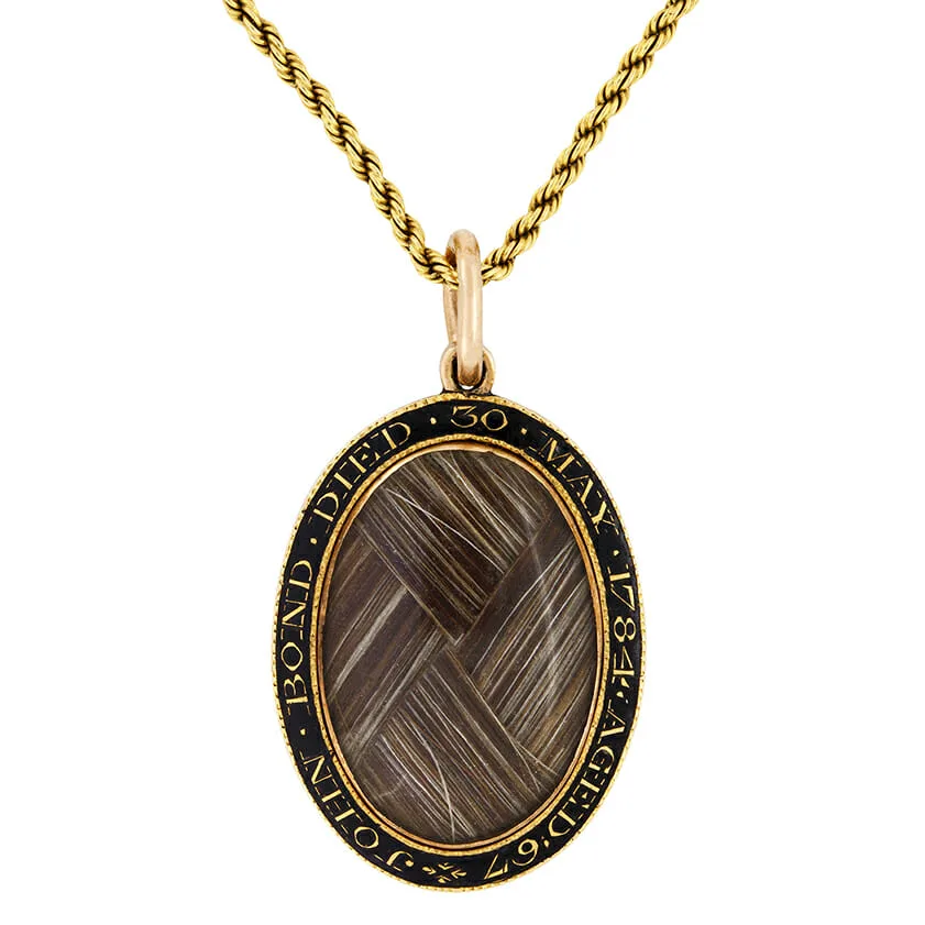 Georgian Enamelled Mourning Pendant c.1784