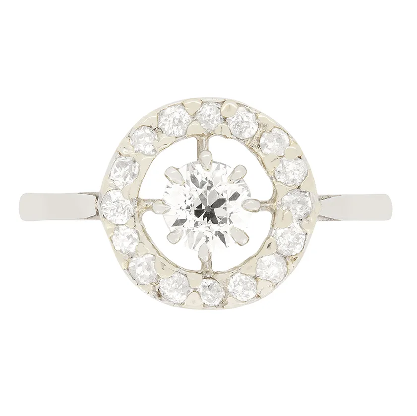Art Deco 0.98ct Diamond Cluster Ring, c.1920s