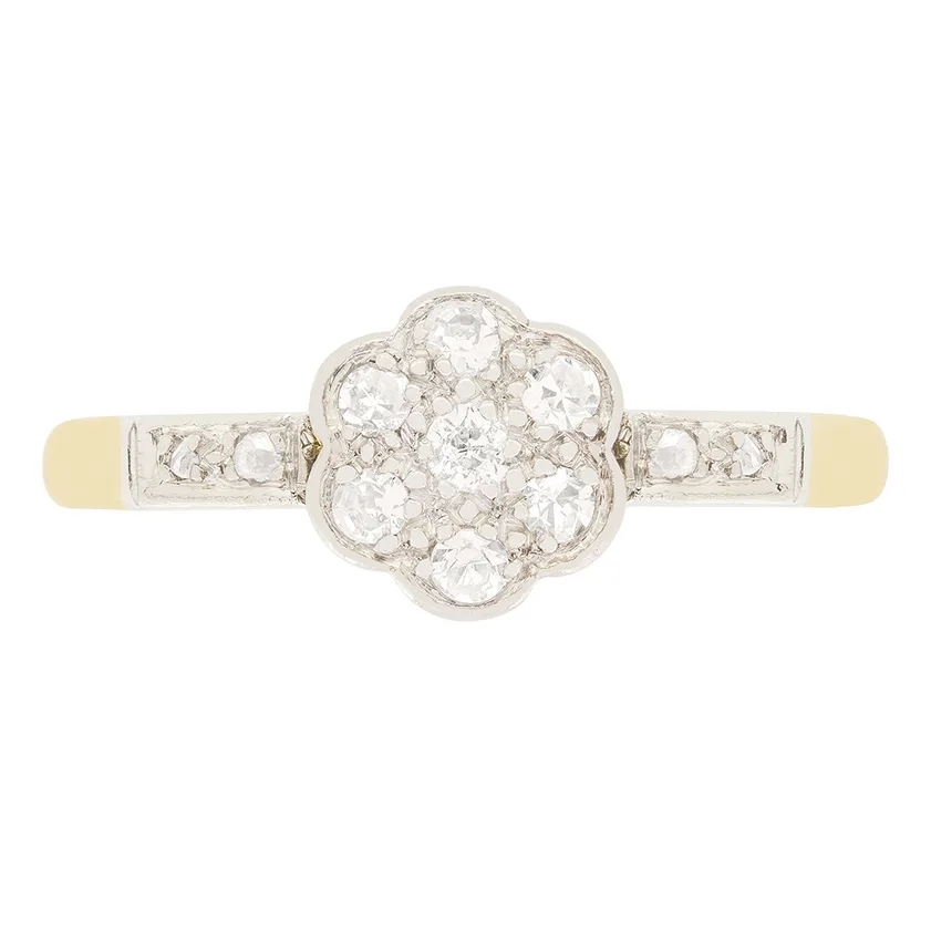 Edwardian 0.40ct Diamond Daisy Cluster ring, c.1910s