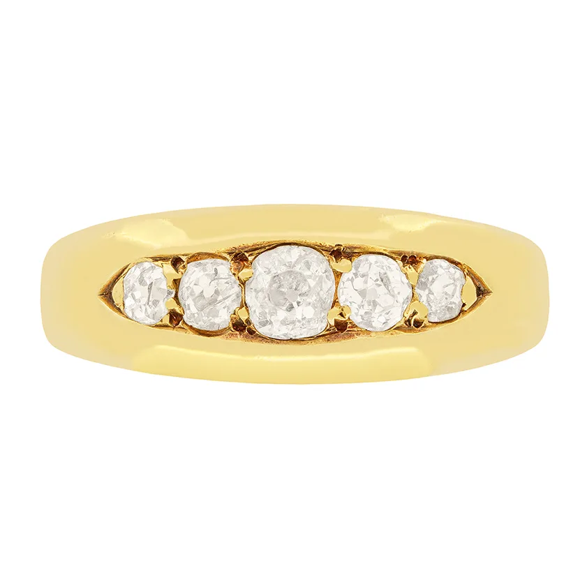 Edwardian 0.75ct Diamond Five Stone ring, hallmarked 1905