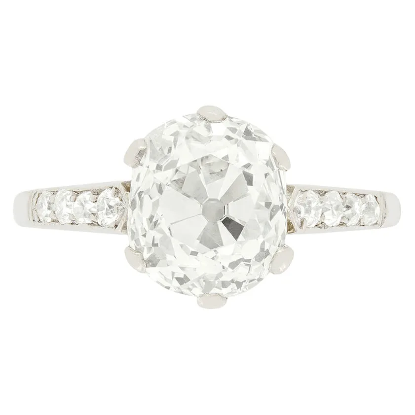 Art Deco 2.66ct Diamond Solitaire, c.1920s
