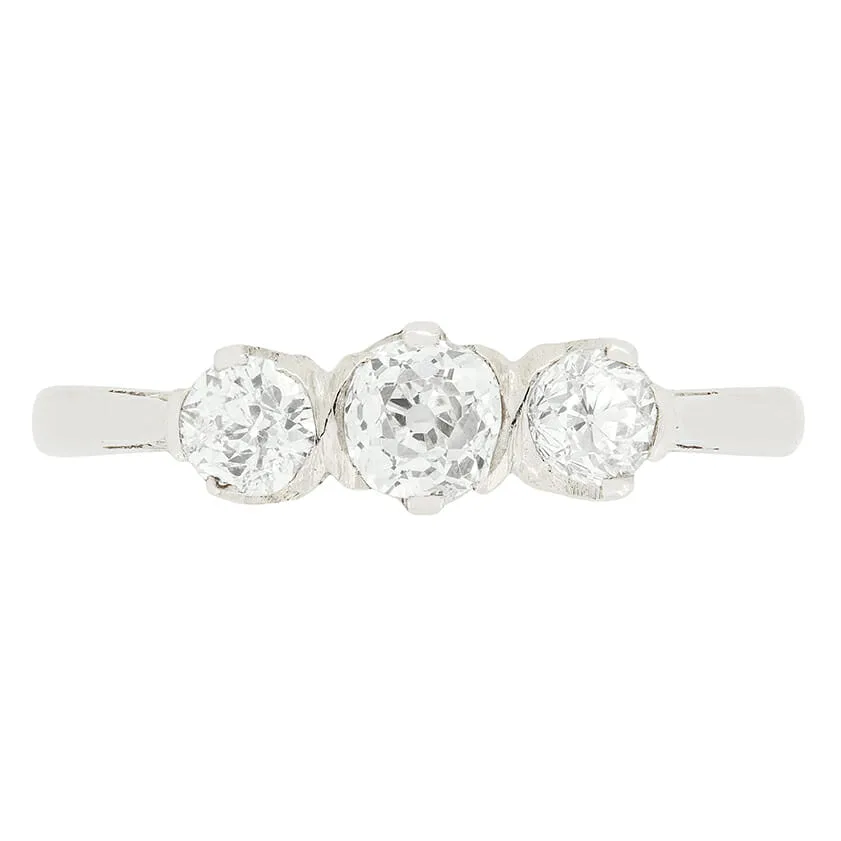 Art Deco 0.75ct Diamond Three Stone Ring, c.1920s