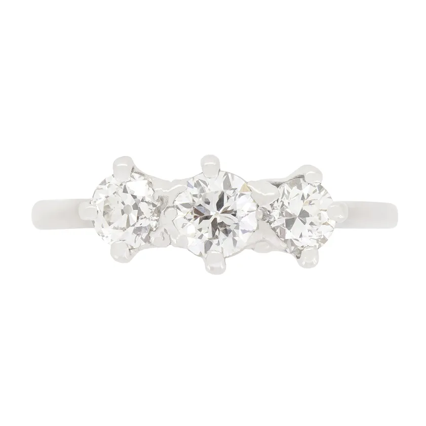 Art Deco 1.00ct Diamond Trilogy Ring, c.1920s