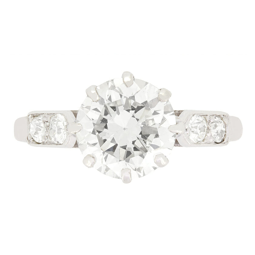 Art Deco 1.85ct Diamond Solitaire Ring c.1920s Farringdons