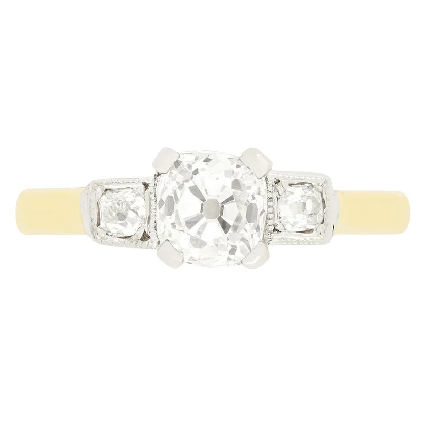 Edwardian 0.75ct Diamond Trilogy Ring, c.1910s