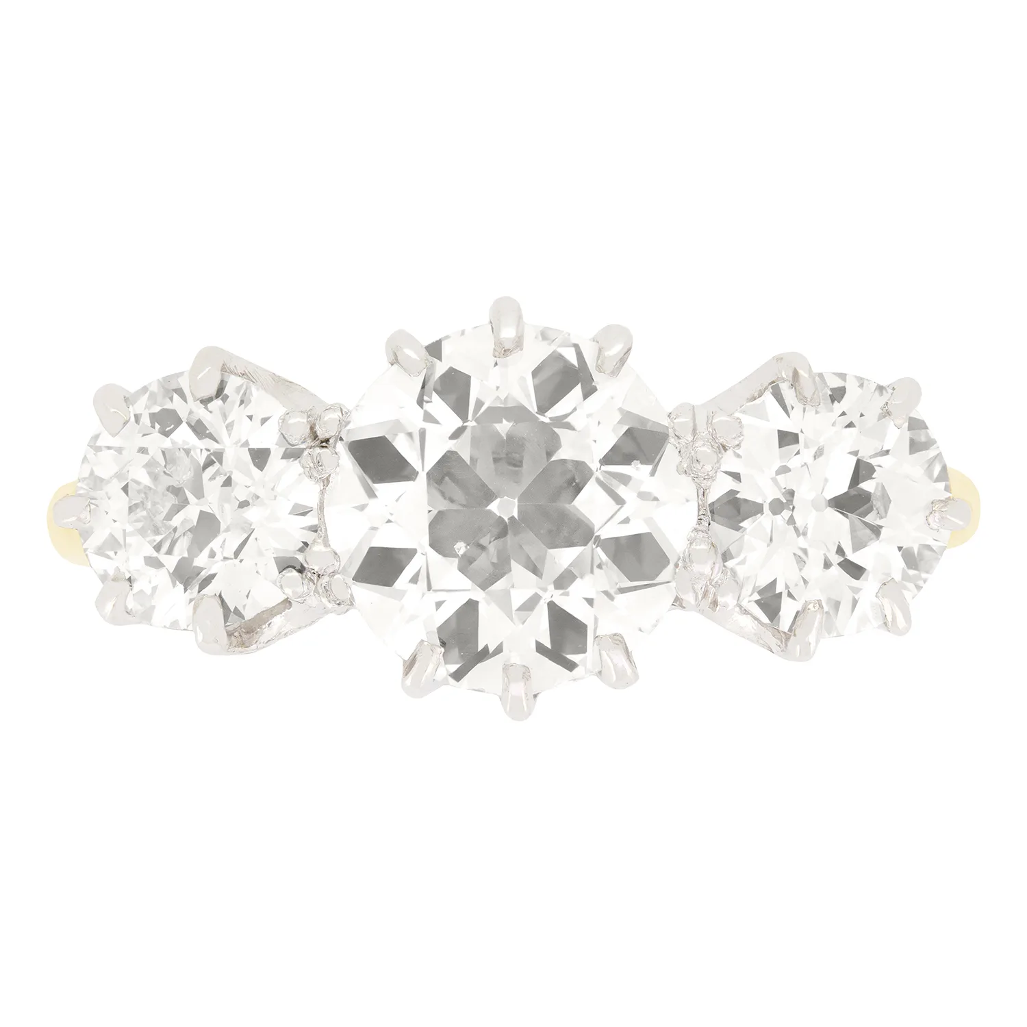 Edwardian 3.60ct Diamond Three Stone Ring, c.1910s