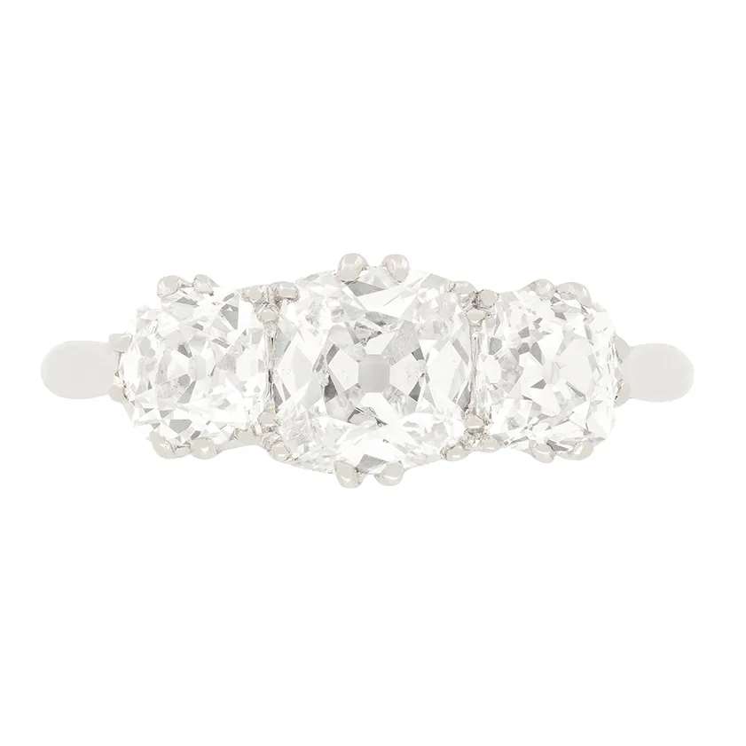 Art Deco 2.20ct Diamond Trilogy Ring, c.1920s