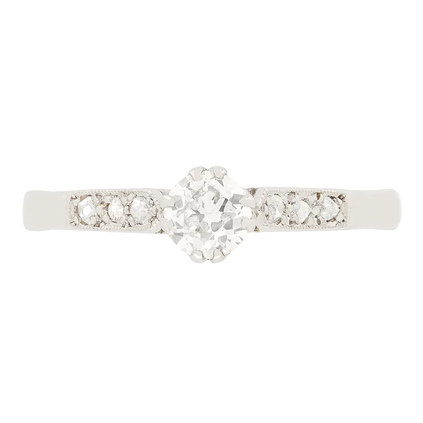 Art Deco 0.40ct Diamond Solitaire Ring, c.1920s