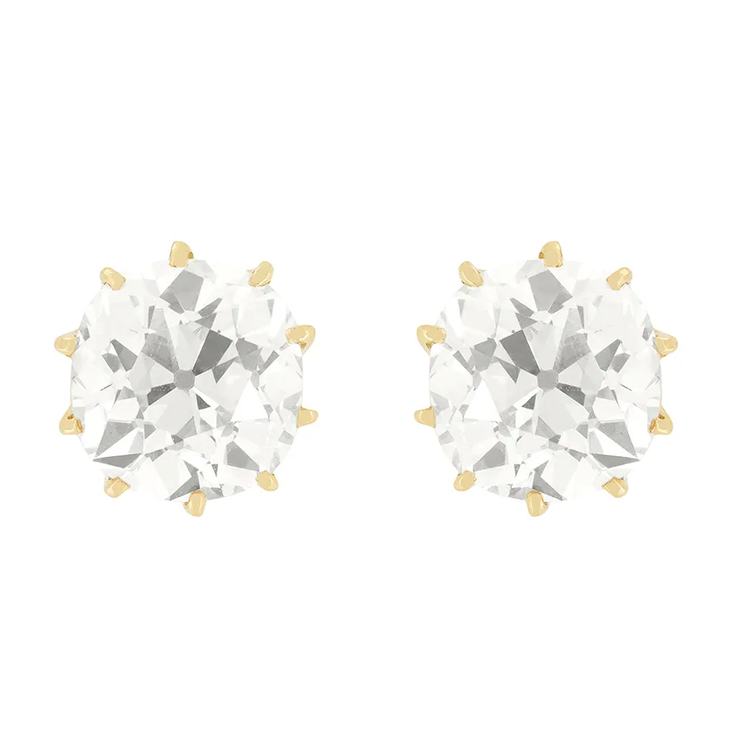Victorian 5.00ct Diamond Stud Earrings, c.1880s