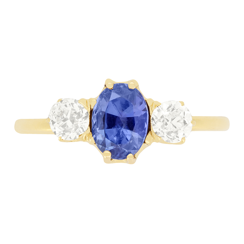 Antique Tiffany Sapphire and Diamond Trilogy Ring, c