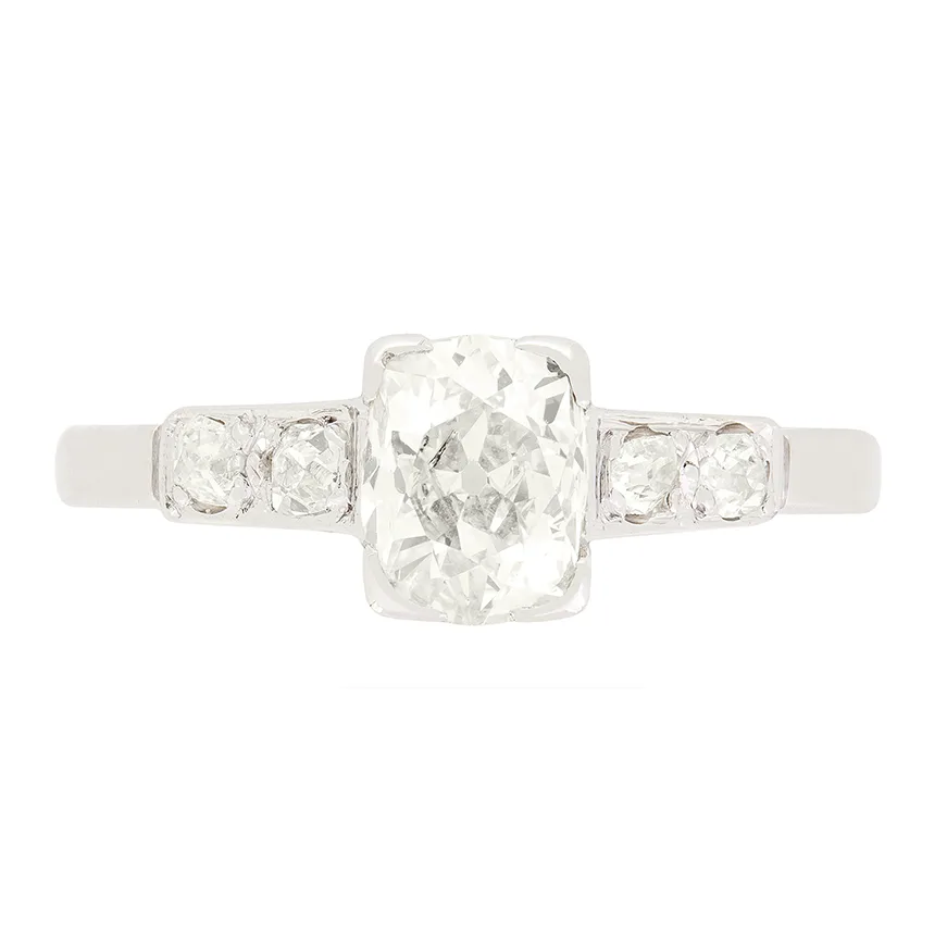 Art Deco 0.80ct Diamond Solitaire Ring, c.1920s