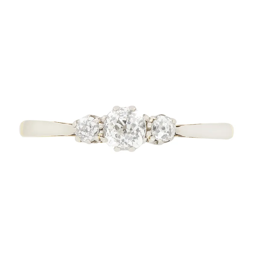 Edwardian 0.55ct Diamond Trilogy Ring, c.1910s