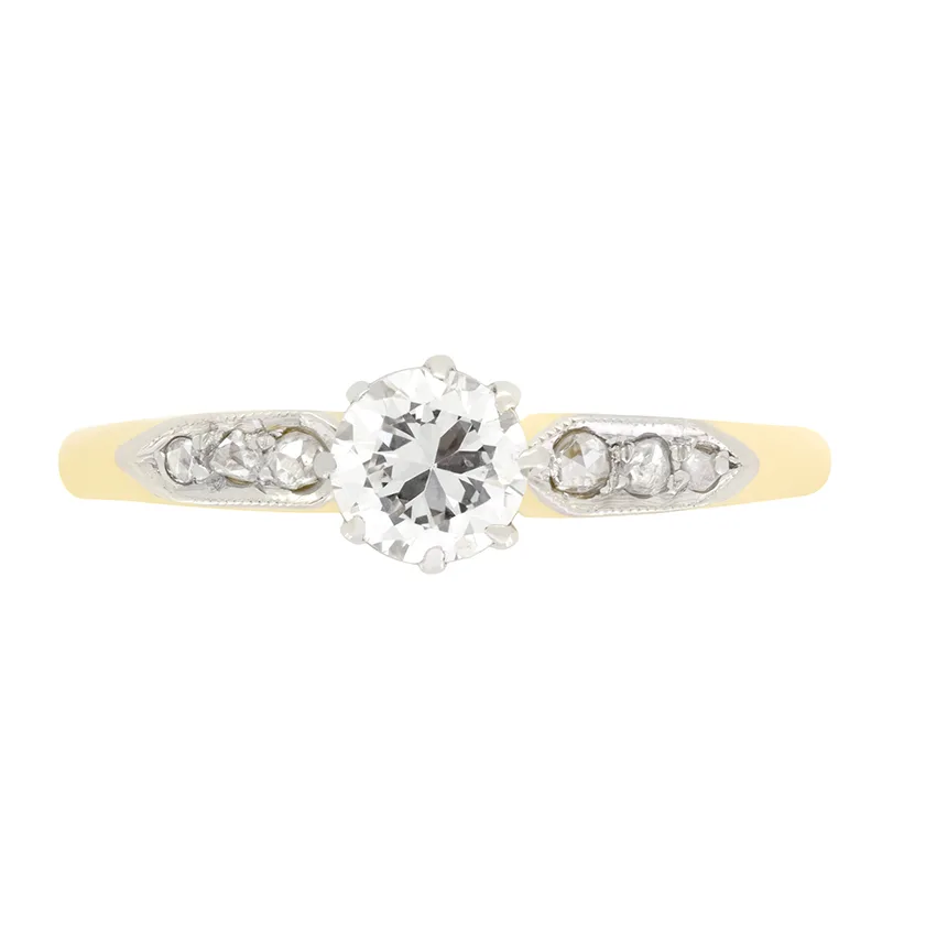Late Deco 0.45ct Diamond Solitaire Ring, c.1940s