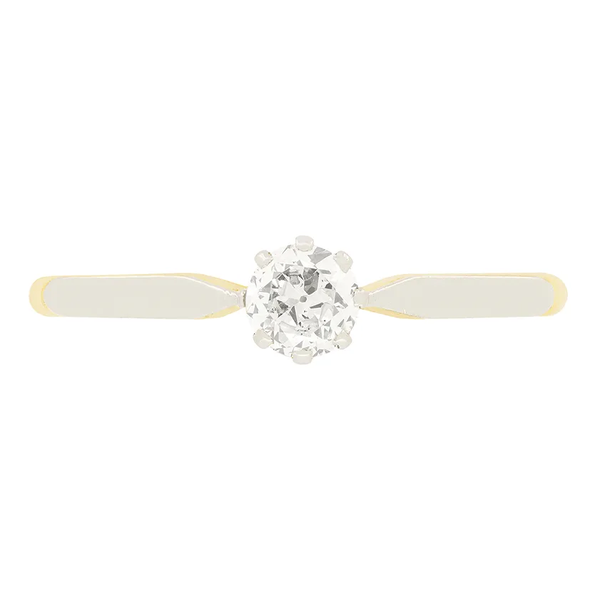 Edwardian 0.30ct Diamond Solitaire Ring, c.1910s