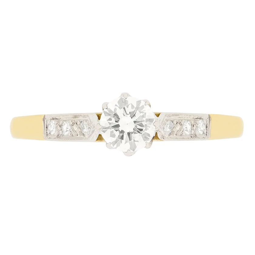 Vintage 0.45ct Diamond Solitaire Ring, c.1940s