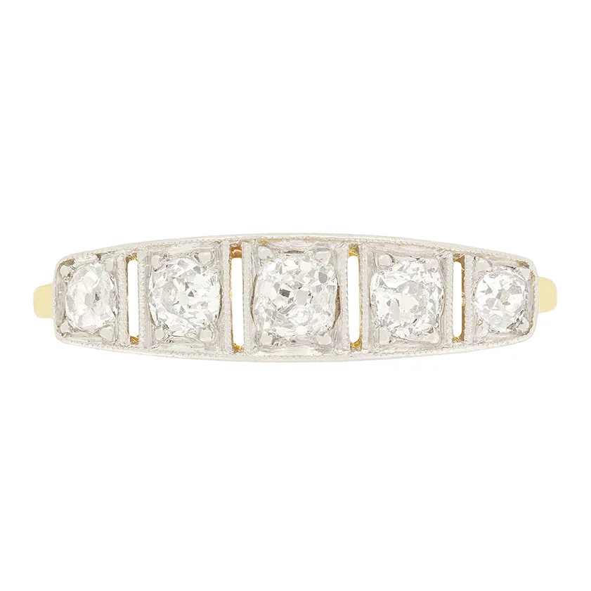 Edwardian 0.70ct Diamond Five Stone Ring,c.1910s