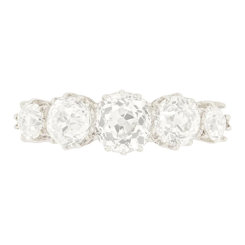 Art Deco 2.75ct Diamond Five Stone Ring, c.1920s