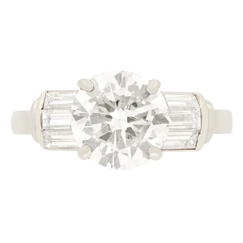Late Deco 1.80ct Diamond Solitaire Ring, c.1940s
