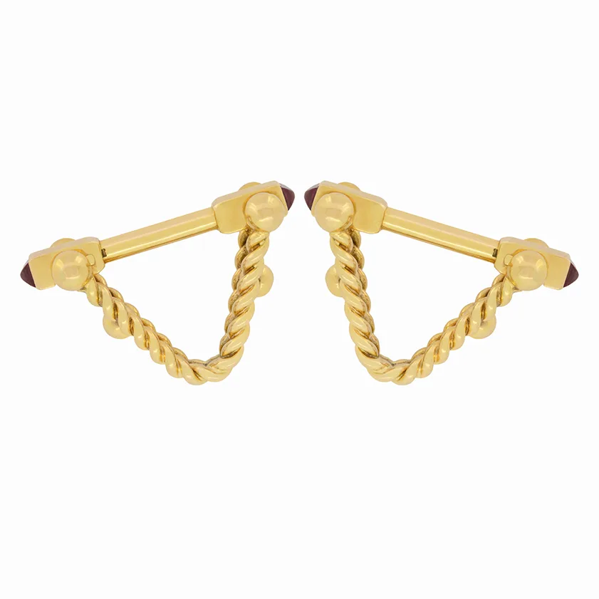 Vintage 0.20ct Ruby Cufflinks, c.1970s
