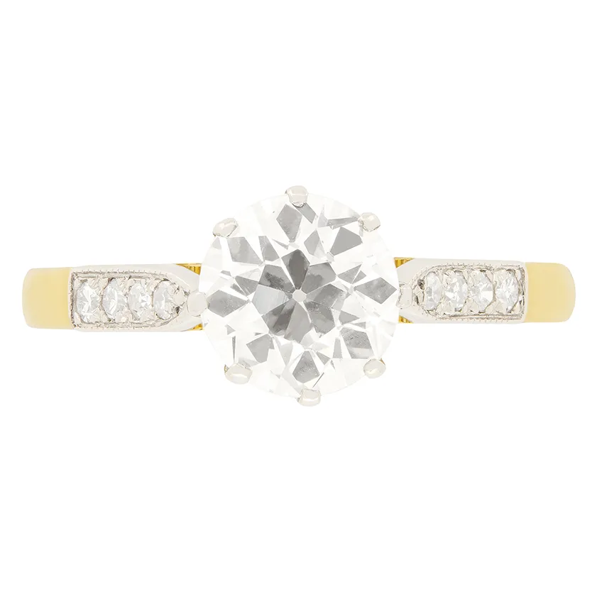 Art Deco 1.62ct Diamond Solitaire Ring, c.1930s