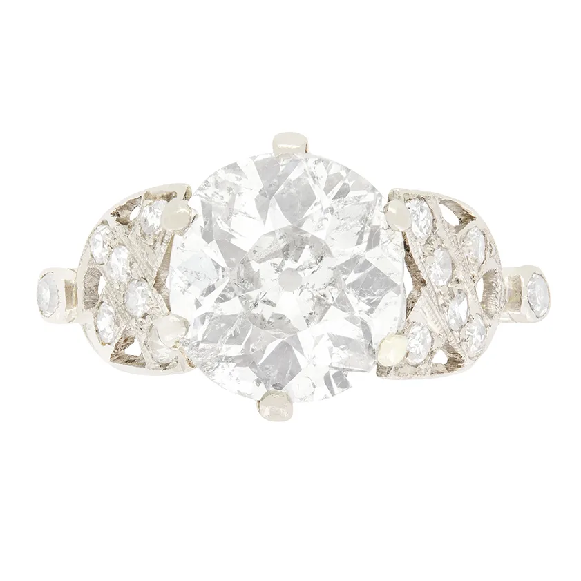 Art Deco 2.20ct Diamond Solitaire Ring, c.1920s