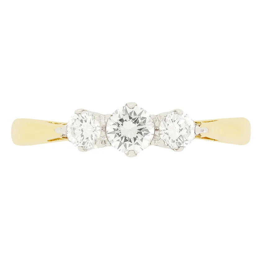 Vintage 0.34ct Diamond Trilogy Ring, c.1980s