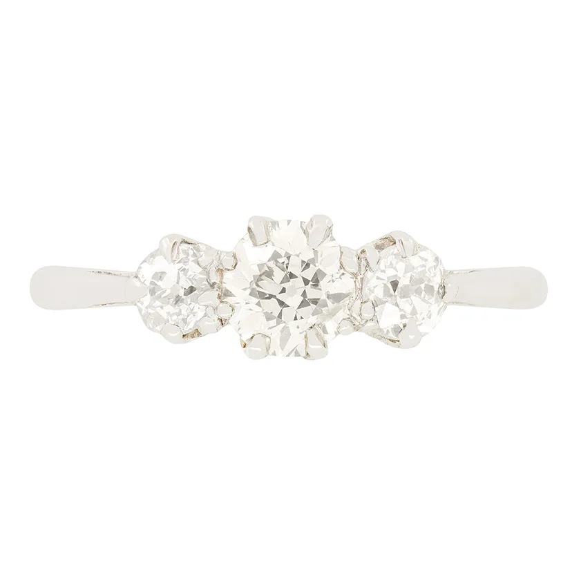 Art Deco 1.00ct Diamond Trilogy Ring, c.1920s