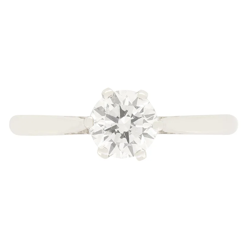 Late Deco 0.75ct Diamond Solitaire Ring, c.1940s