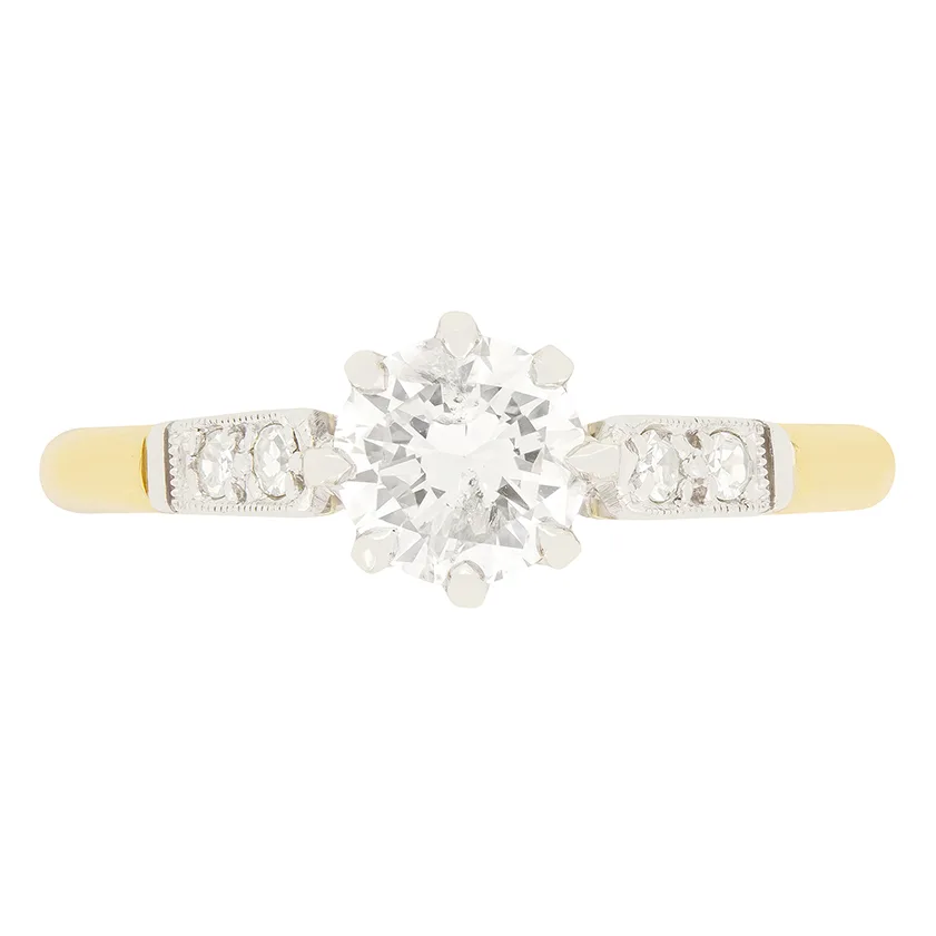 Late Deco 0.70ct Diamond Solitaire c.1940s
