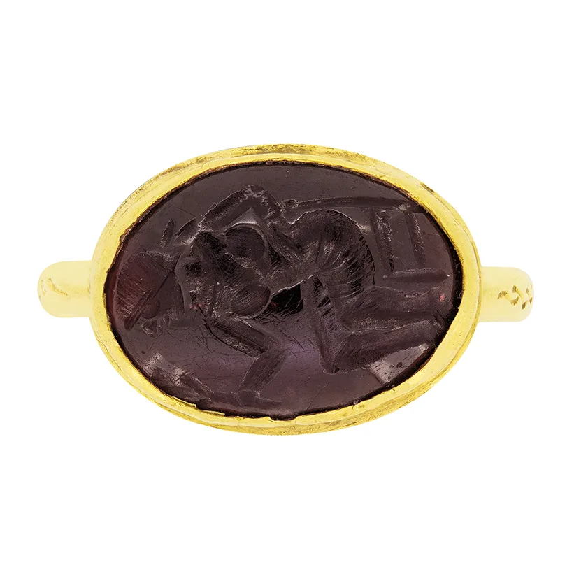 Georgian Garnet Seal Ring, c.1800s