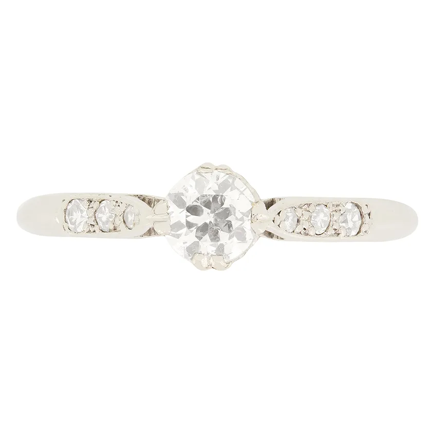 Art Deco 0.40ct Diamond Solitaire Ring, c.1920s