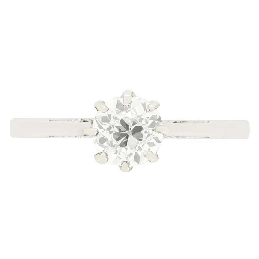 Art Deco 0.73ct Diamond Solitaire Ring, c.1920s