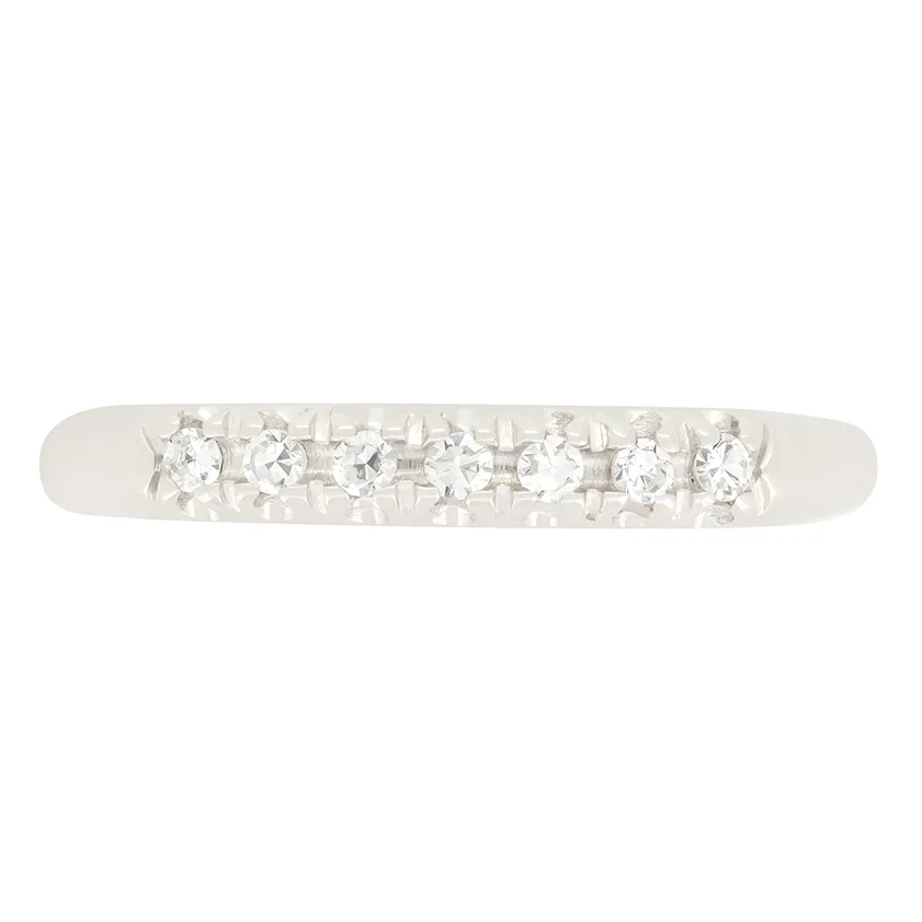 Late Deco 0.14ct Diamond Seven Stone Ring, c.1940s