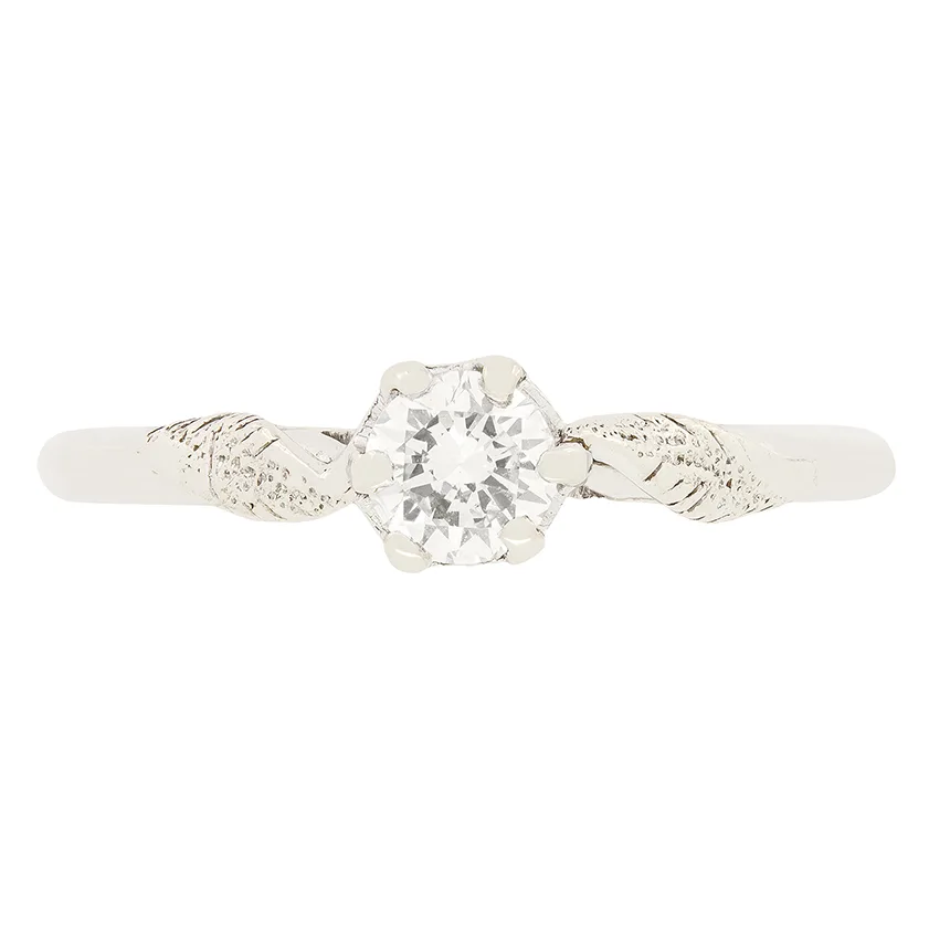 Late Deco 0.35 carat Solitaire Ring, c.1940s