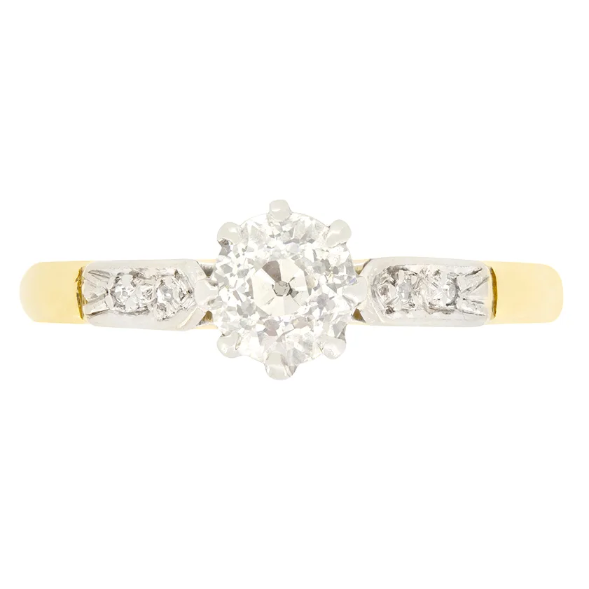 Edwardian 0.55ct Diamond Solitaire Ring, c.1910s