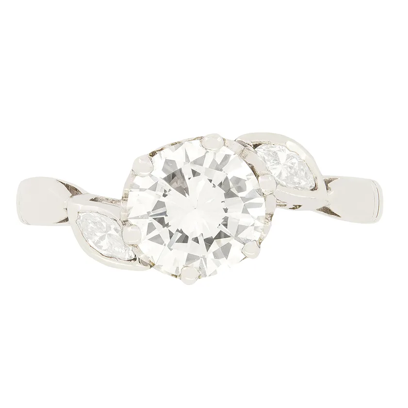 Late Deco 0.90ct Diamond Solitaire Ring, c.1940s
