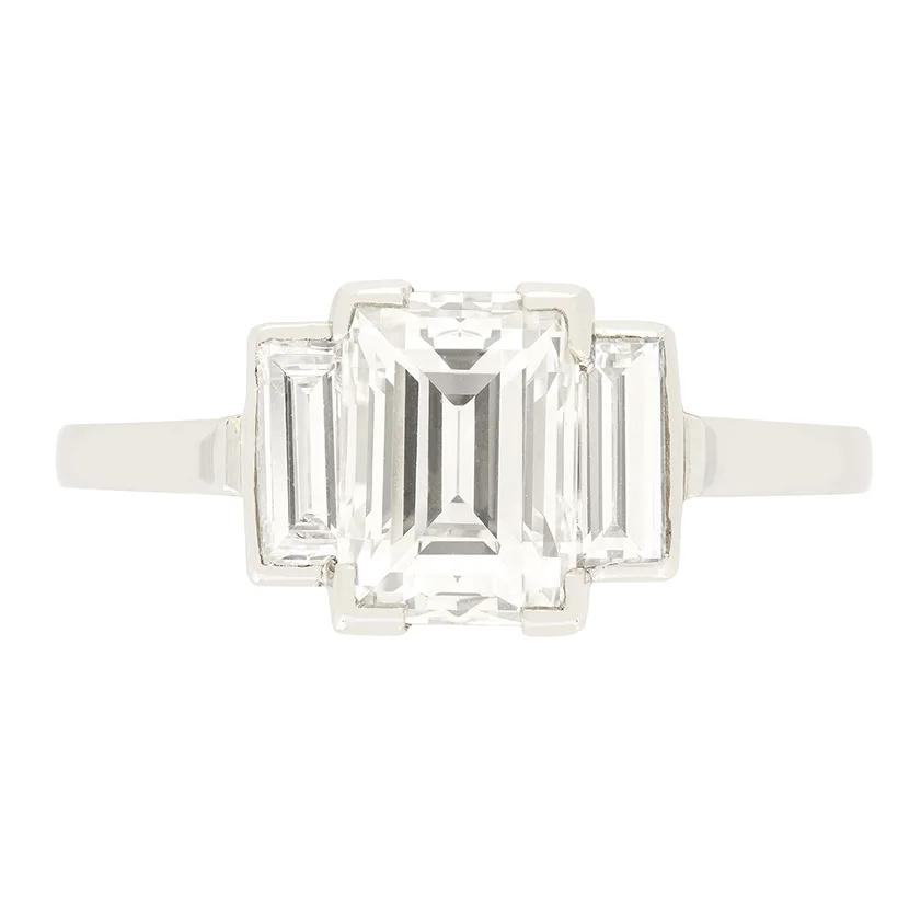 Art Deco 1.32ct Diamond Trilogy Ring, c.1920s