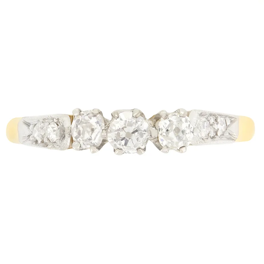 Edwardian 0.45ct Diamond Trilogy Ring, c.1910s