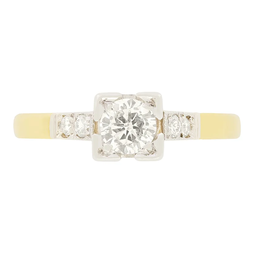 Vintage 0.50ct Diamond Solitaire Ring, c.1950s